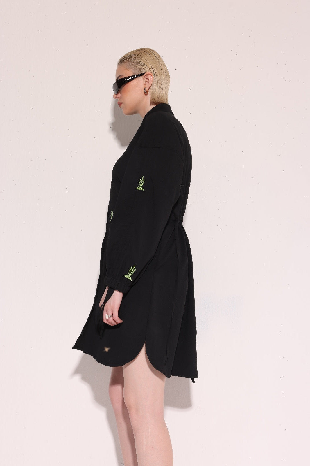 Black Cactus Shirt Dress
