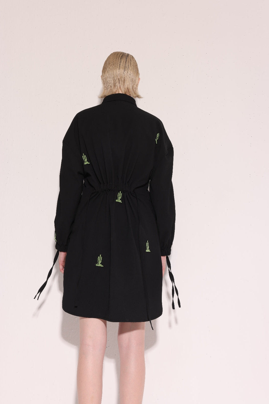 Black Cactus Shirt Dress