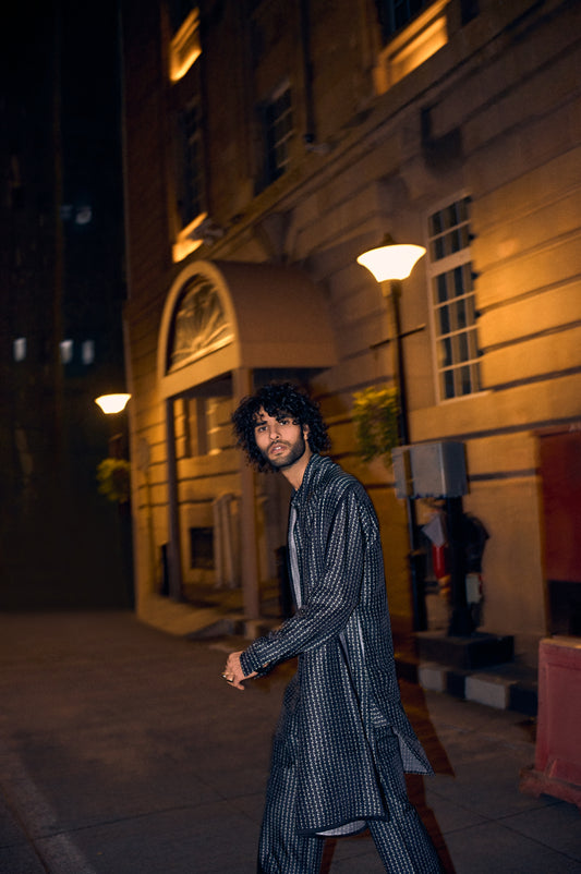 Black Brick Printed Kurta Set