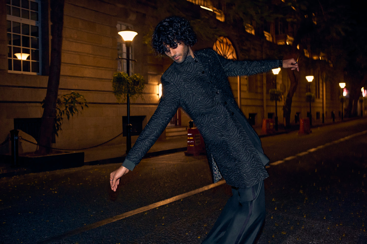 Green Zebra Achkan Set