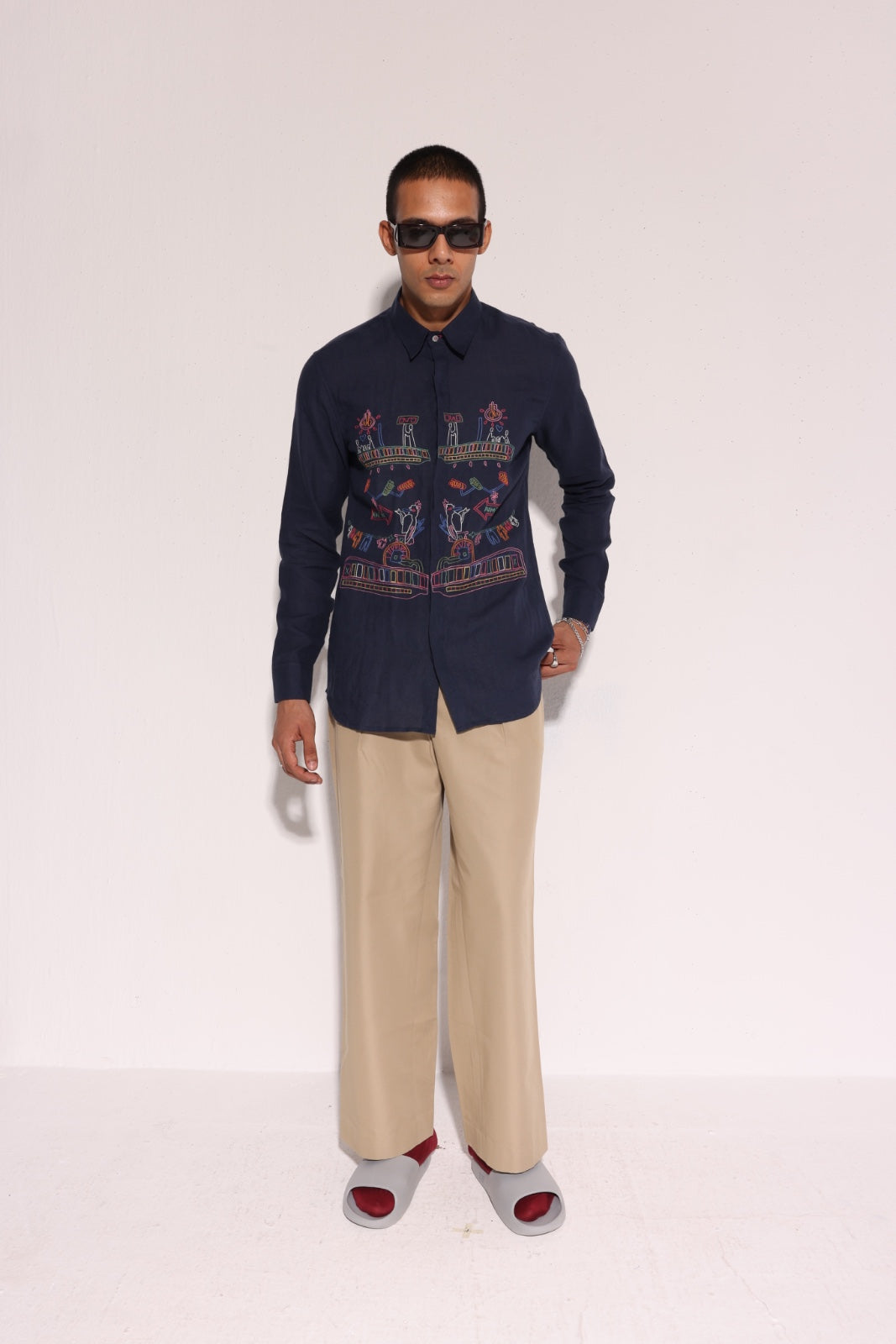 Blue Linen One Way