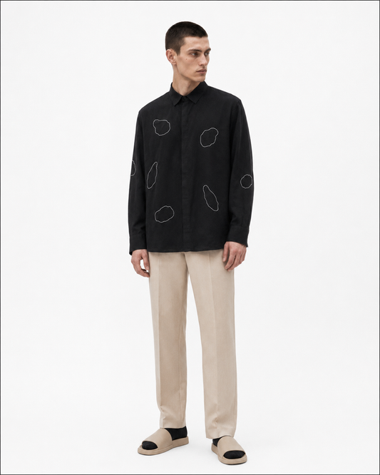 BLACK LINEN AMOEBA