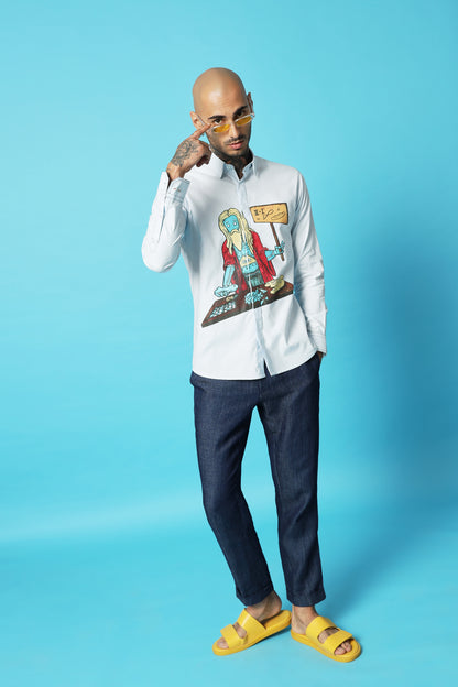 Light blue J - Bot