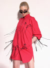 Red Alien Dog Shirt Dress