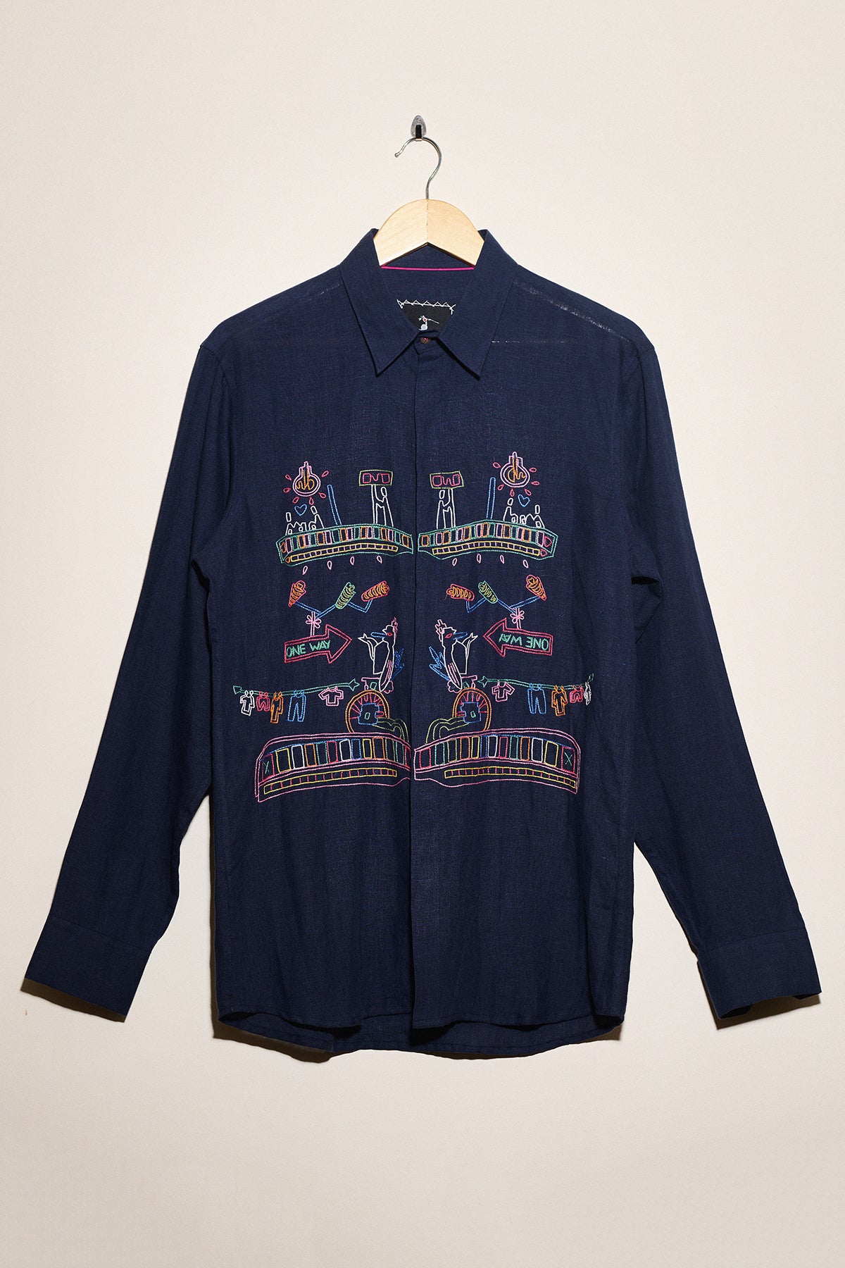 Blue Linen One Way