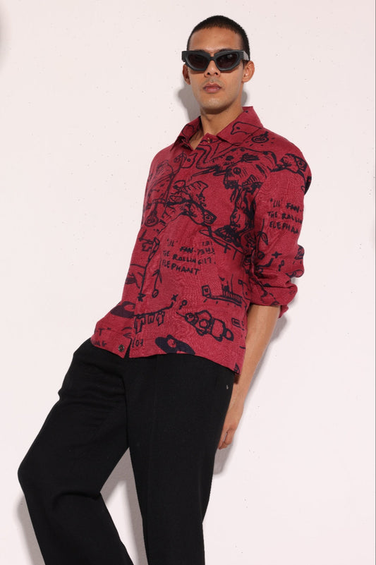 Red Urban Animal Shaket