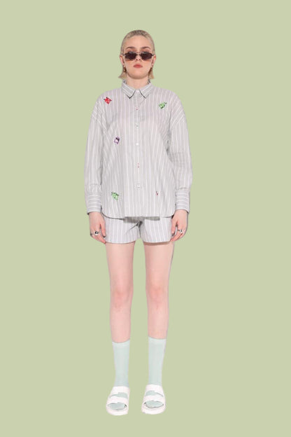 Fighter Gray Striped Co-ord Set