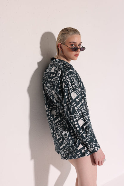 Green Scattered Co-ord Set