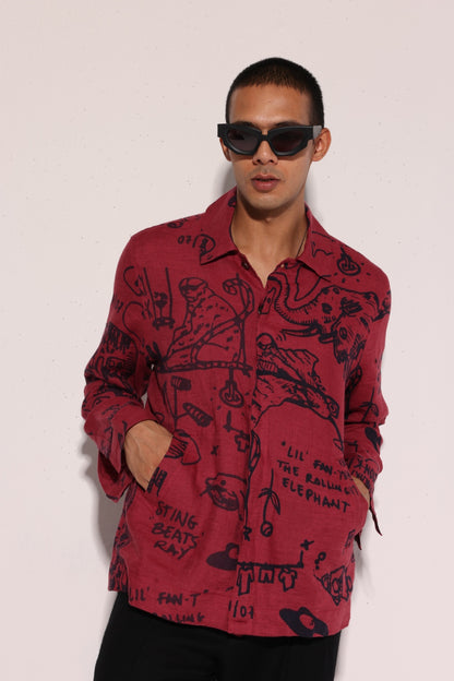 Red Urban Animal Shaket