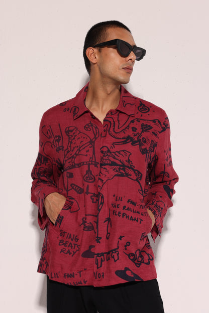 Red Urban Animal Shaket