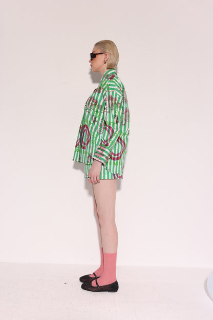 Green Striped Say No To Work