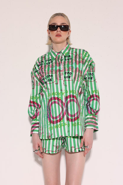 Green Striped Say No To Work