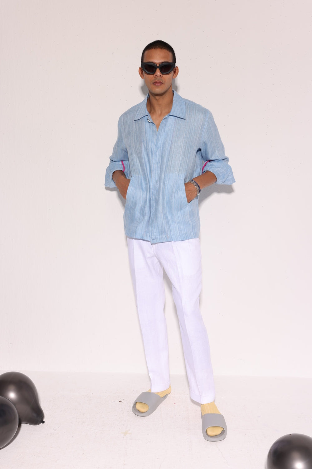 Blue Textured Shacket