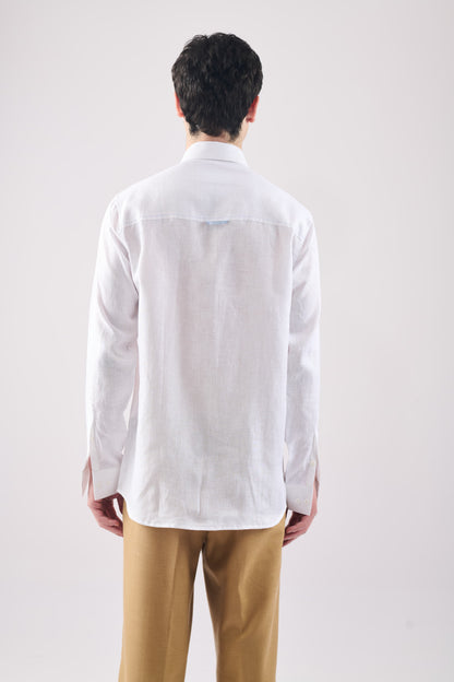 WHITE LINEN DOUBLE PERRET