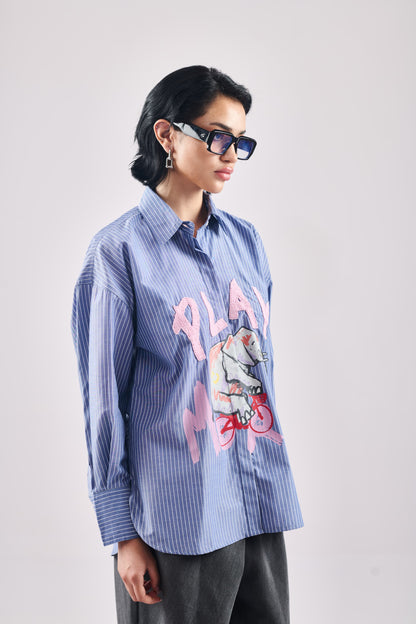 Beading Pink Play More Shirt