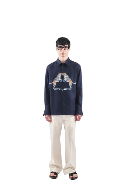 DARK BLUE DOUBLE PERRET
