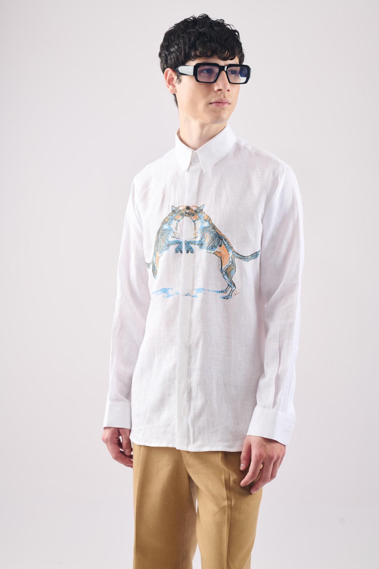 WHITE LINEN DOUBLE PERRET