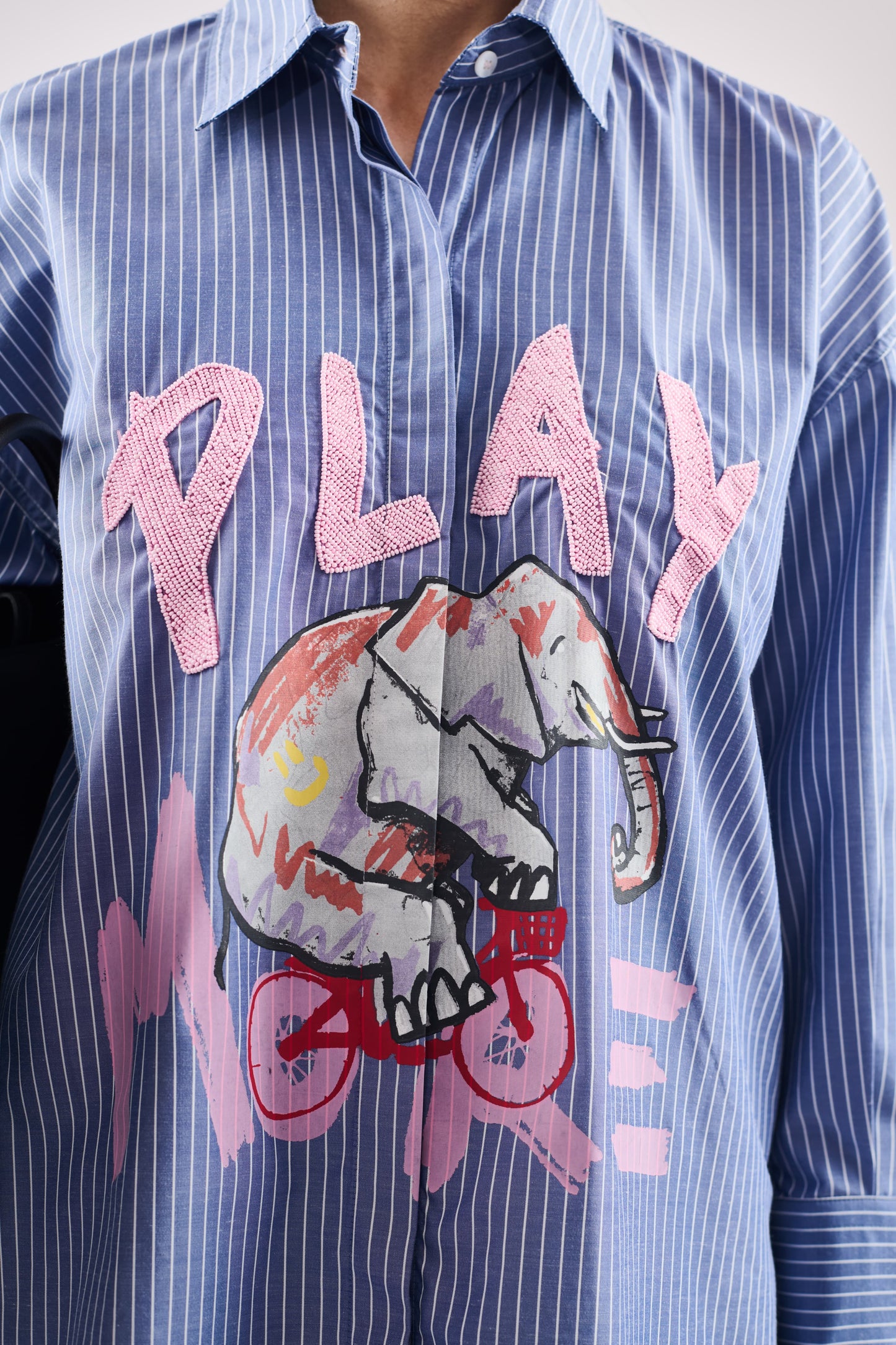 Beading Pink Play More Shirt