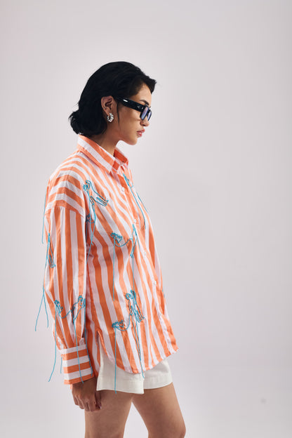 ORANGE STRIPE WITH BLUE ALIENDOG