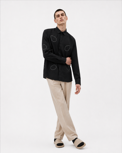 BLACK LINEN AMOEBA