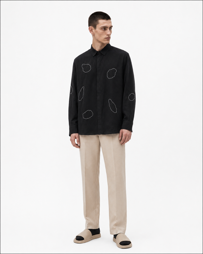 BLACK LINEN AMOEBA