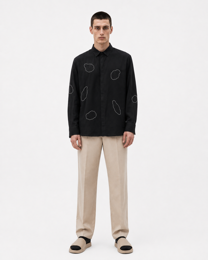 BLACK LINEN AMOEBA