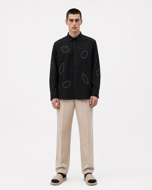 BLACK LINEN AMOEBA