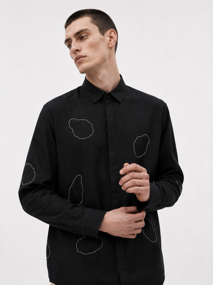 BLACK LINEN AMOEBA